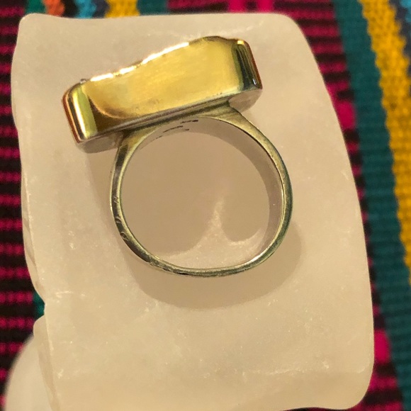 Jewel-toned Drusy Ring Sterling + 18K Yellow Gold - Picture 4 of 6